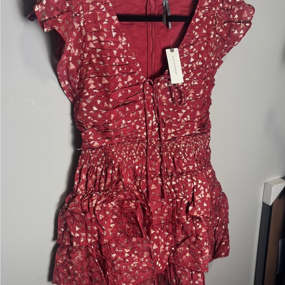 NWT ✨ By Anthropologie Short-Sleeve Ruffled Mini Dress - Picture 4 of 11